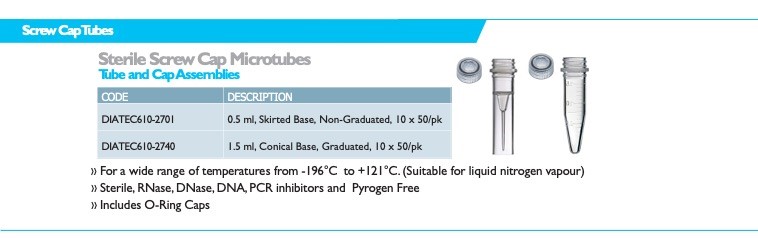 Sterile Screw Cap Microtubes